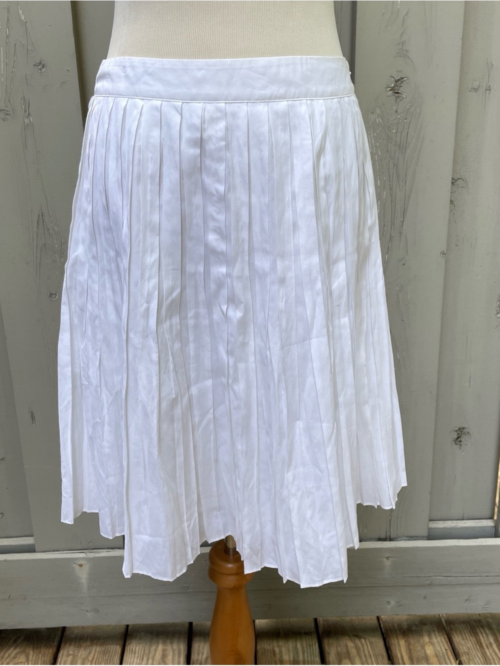 Talbots White Midi Pleated Skirt